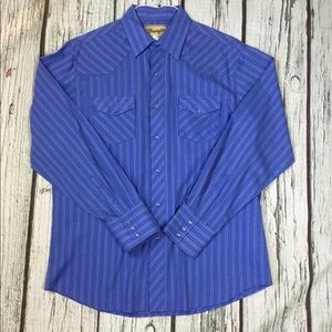 Wrangler Men’s Purple Pearl Snap Western Shirt L